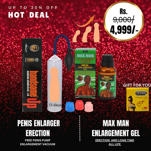 HOT DEAL Handsome Up Penis Enlarger Erection Pump + Max Man Enlargement GEL