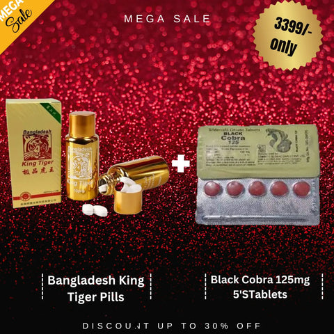 Pack Of 2 Bangladesh King Tiger Pills + Black Cobra 125mg 5'STablets