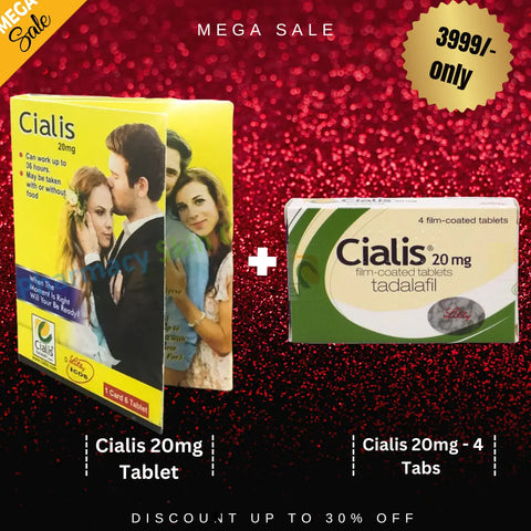 Pack Of 2 Cialis 20mg Tablet + Cialis 20mg - 4 Tabs