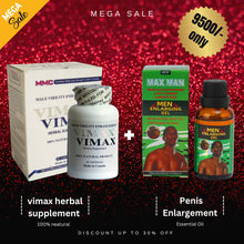 Pack Of 2 - Vimax herbal supplement 100% neatural +  Penis Enlargement Essential Oil