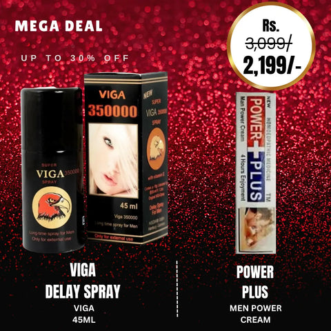 Viga 350000 Long Time Spray For Men - 45 ml + Power Plus Delay Cream For Men