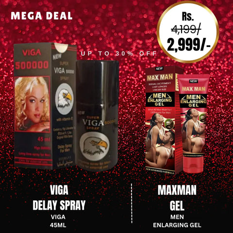 Viga 500000 Delay Spray + MAX MAN MEN ENLARGING GEL (RED) 50 ML NEW ADVANCED FORMULA